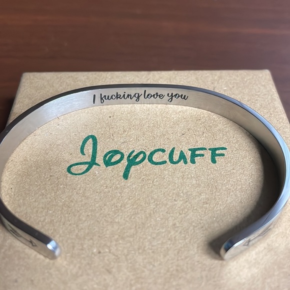 Joycuff Polished Hidden Message Cuff Bracelet - Picture 3 of 5